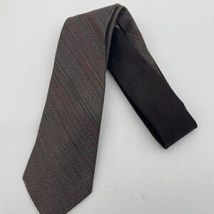 Egon Von Furstenberg Tie Classic Men Tie Striped Brown Tie